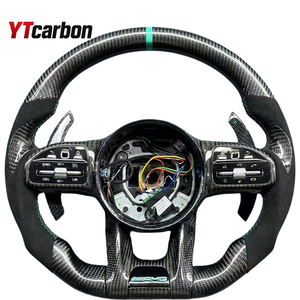 Volant en cuir et fibre de carbone rouge YTcarbon pour G-Class G Wagon A45 <span class=keywords><strong>AMG</strong></span> <span class=keywords><strong>AMG</strong></span> GT <span class=keywords><strong>63</strong></span> G63 <span class=keywords><strong>AMG</strong></span> G500 G550 W202 W202 - Product Image 6