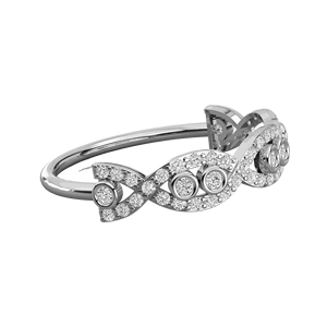 Bague de fiançailles en diamant rond torsadé pour femmes - Product Image 1