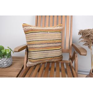 <b>Beige</b> Kilim Wool Pillow 18x18 Inch Luxury Christmas Bedding Woven Vintage Fluffy Pattern Square Print Rustic <b>Cushion</b> Feather - Product Image 1