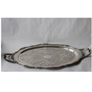 Plateau alimentaire en acier inoxydable au design attrayant, fabriqué à la main, idéal pour la cuisine, la restauration rapide et la vaisselle de mariage, plateau de service alimentaire - Product Image 4