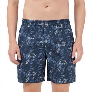 Men's Summer High-Rise Print Knitted <b>Boxer</b> Shorts Polyester/Cotton Comfortable Soft <b>Customized</b> Colors Underwear - Product Image 1