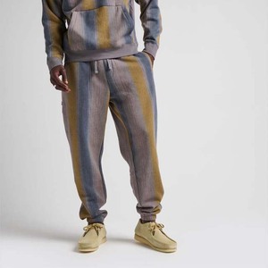 กางเกงผู้ชายทรงหลวมแนวสตรีทเอวยางยืดผ้าคอตตอนโพลีเอสเตอร์ลายทางโค้งตรง - Product Image 4