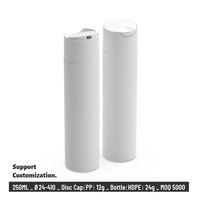 Impression de logo personnalisé, flacon de lotion anti-fuite en HDPE de 8 oz (250 ml) avec bouchon à rabat, emballage en gros