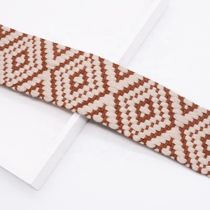 Custom 25mm 38mm 40mm geometric jacquard tape cotton webbing belt for bag strap