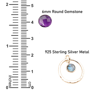 925ตั้งขอบแซฟไฟร์ทรงกลมเล็กๆของซัพพลายเออร์ขายส่งเงินสเตอริ่งจี้สร้อยคอชุบทอง - Product Image 3