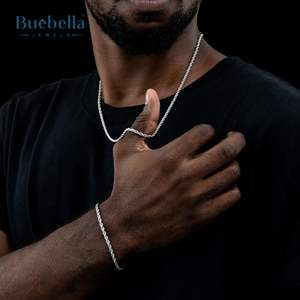 Gran oferta, cadena de cuerda de moissanita de 3mm de 925 chapada en oro y plata de 14 quilates para hombres, collares Premium - Product Image 2