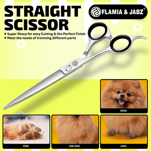 Ensemble de ciseaux de toilettage pour animaux de compagnie en forme d'animal vétérinaire argenté écologique de 7.5 pouces dents en arête de poisson en acier inoxydable 4 - Product Image 4