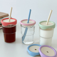 [LIVELYLETTERS] [OEM] Corée Mignon et adorable Gobelet réutilisable en Tritan léger et écologique avec couvercle et paille 500ml Multi-usages