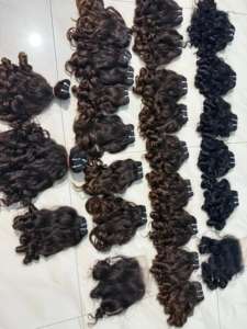 Ventes en gros de mèches de cheveux indiens vierges bouclés pour bébés, extensions de cheveux humains non traités, 100% cuticules alignées, livraison rapide - Product Image 5