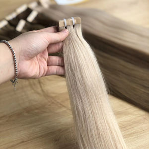 100% cuticule du donneur italien aligné dentelle vague Extensions de cheveux trame unique Double extrémités dessinées couleur claire ruban adhésif couleur des cheveux - Product Image 1