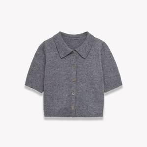 Suéter de Mujer Otoño 2025, Vintage, Moderno, Tejido, Estampado, 100% Poliéster, Manga Corta, Cuello Camisero, Transpirable, con Logotipo Frontal - Product Image 1