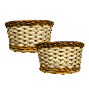 Cesta de Mimbre Natural para Guardar Pan con Base de Madera, Bandeja para Servir y Exhibir, Artesanía de Vietnam, Cesta de Servir Natural - Product Image 1