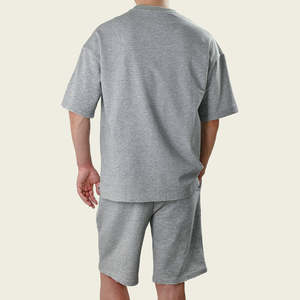 Conjunto de Camiseta Corta Oversize con Logotipo Personalizado, Transpirable, de Algodón, para Verano, Estilo Urbano, con Bordado - Product Image 2