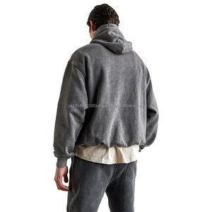 Sudadera con Capucha para Hombre, Gruesa, Desteñida por el Sol, 100% Algodón, 400 g/m², Lisa, Estilo Urbano, Desgastada, Lavada al Ácido, Estampada, Personalizada - Product Image 4