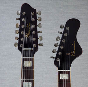 Guitarra Eléctrica Barítono de Doble Mástil I757916N de 6/12 Cuerdas con Acabado Metálico Charcoal Frost # 212) - Product Image 3