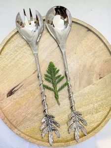 ชุดเครื่องใช้บนโต๊ะอาหารสแตนเลส2ชิ้นแบบทันสมัยทำจากโลหะมิเรอร์เครื่องเงินพร้อมผิวสีเงินทำในอินเดียสำหรับเป็นของขวัญทางธุรกิจ - Product Image 3