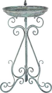 Utilisation élégante en métal de qualité pour la décoration de pelouse et de cour Bain d'oiseau de conception de chat et d'oiseau fait à la main Couleur verte et or - Product Image 6