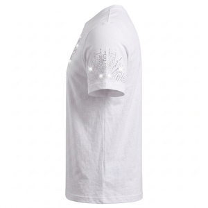 T-shirt à manches courtes pour homme Index Apparel, motif strass blanc, coupe classique, col rond, jersey décontracté en coton - Product Image 2