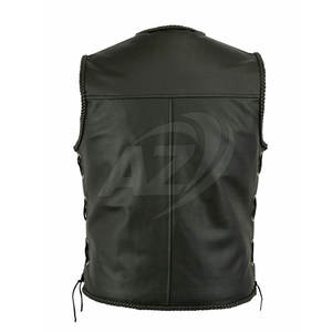 Gilet de moto sans manches sur mesure de haute qualité, en cuir respirant, à vendre, toutes saisons - Product Image 3