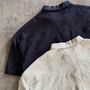 Áo sơ mi nam tay ngắn dáng rộng, kiểu hộp, kẻ sọc, may theo yêu cầu OEM/ODM, chất liệu thoải mái, phong cách đường phố, có túi, cài nút. - Product Image 3