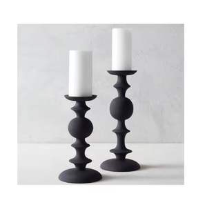 Bougeoir conique noir moderne pour balcon décoration bureau bureau et comptoir décor bougeoir bâtons - Product Image 3