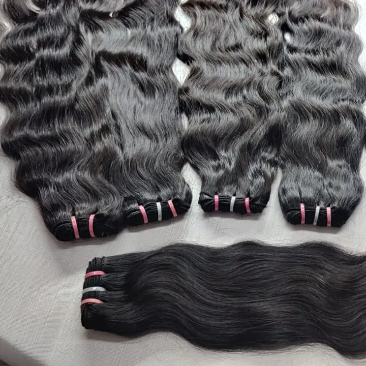Trendy Double Weft Echthaar verlängerungen/Natural Human Hair Bundle Großhandel Indian Hair Extensions Vendor Supply aus Indien