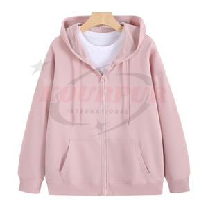 Sweat à capuche d'hiver pour femme 100% coton imperméable avec fermeture éclair et poches - Vêtement décontracté tendance et élégant - Product Image 2