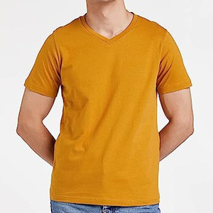 Camiseta con cuello en V GRASS GRN Camiseta verde de algodón con cuello en V Regular | Comfort Soft Feel - Product Image 2