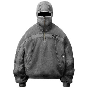 Sweat-shirts à capuche pour hommes, dernière mode, logo personnalisé, imprimé numérique, hiver, laine unie, demi-zip, polyester/coton, haute qualité - Product Image 1