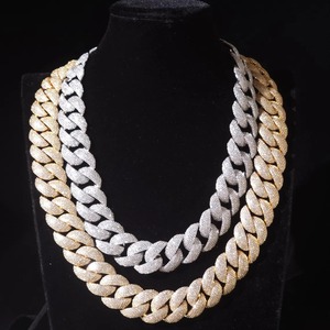 Collier chaîne cubaine en argent 925 glacé tendance le plus vendu, unisexe, accessoires de fête, cadeau, meilleur prix - Product Image 1