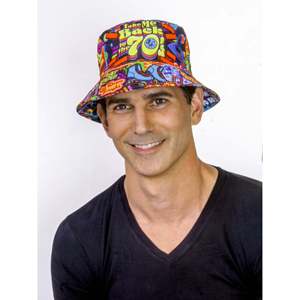 Custom Printed Graphic Fisherman Character Bucket <b>Hat</b> for Summer Denim Fabric Lace Fleece Canvas Mesh Material Plaid Pattern - Product Image 2