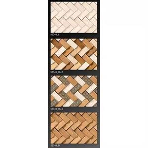 Azulejos de pared de cerámica de diseño de madera 3D moderno 12x18 pulgadas 30x45 cm Interior de baño brillante suministro al por mayor azulejos de porcelana pulida - Product Image 4