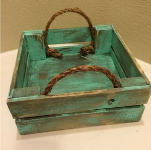 <b>Wooden</b> serving tray with natural wood grain and sturdy handles perfect for breakfast in <b>bed</b> or farmhouse kitchen decor - Product Image 4