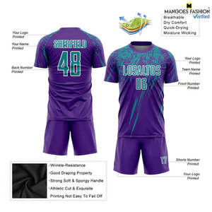 Uniforme de Fútbol Sublimado Blanco-Azul Marino, Jersey y Pantalones Cortos Transpirables, Cuello sin Etiquetas, Cómodo y Limpio, Ropa Deportiva Unisex para Adultos - Product Image 3