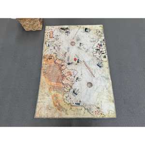 Vintage Map Printed Rug - Classic, <b>Cool</b>, Trendy, Personalized Floor <b>Decor</b>,Nonwoven Thin Rug - Product Image 1