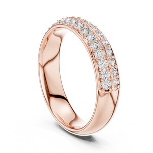 Three Row Pave Band Moissanite <b>Ring</b> 925 Sterling Silver Bridal Fine Jewelry Wholesale Eternity <b>Stacking</b> - Product Image 1
