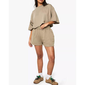 OEM <b>Shorts</b> <b>Set</b> Casual Crewneck High Quality 2 Piece <b>T</b>-<b>Shirt</b> <b>Shorts</b> <b>Sets</b> <b>Women</b> Casual Wear <b>Shorts</b> <b>Sets</b> - Product Image 5