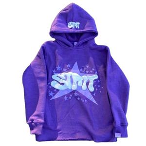 Sweat à capuche pull-over avec logo personnalisé pour hommes 500GSM sweat à capuche en molleton de coton éponge sweats à capuche surdimensionnés imprimés bouffants OEM ODM prix de gros moqs bas - Product Image 2