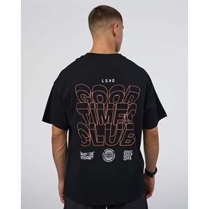 เสื้อยืดโอเวอร์ไซส์ GTC Heavyweight สีดำ-สีเขียวแคนตาลูป ผ้าคอตตอนผสมไม้ไผ่ 260gsm - Product Image 3