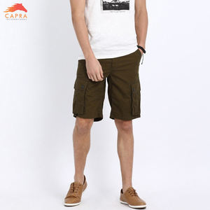 Pantalones Cortos Cargo CAPRA Streetwear para Hombre, Tejidos en Algodón, Transpirables, Resistentes al Viento, de Secado Rápido, Casuales, con Cintura Elástica y Cordón Ajustable, Teñido Liso - Product Image 5
