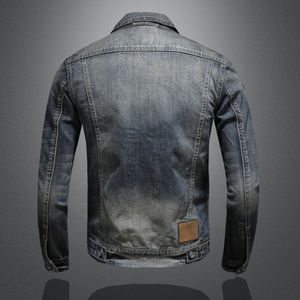 Vente en gros Vestes en jean Streetwear Veste en jean style simple pour hommes Nouvelles vestes décontractées en jean Boutons teints en noir délavé vintage - Product Image 4