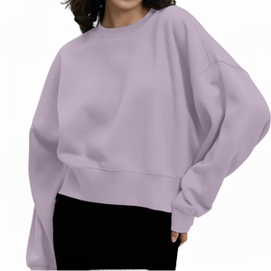 Sweat-shirt oversize pour femme en molleton de coton premium, style décontracté urbain, avec logo frontal, idéal pour l'automne et l'hiver (OEM) - Product Image 3