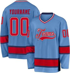 OEM personalizado Hockey sobre hielo Jerseys fábrica profesional bordado Logo Tackle diseño de sarga al por mayor personalizado uniforme del equipo - Product Image 5