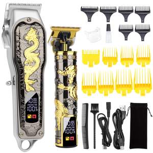 Tondeuse à cheveux professionnelle sans fil pour barbier, kit de tondeuse à lame en T, écran LED, lames en acier inoxydable, IPX7, USB, pour hommes - Product Image 6