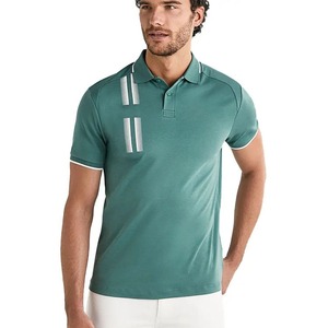 Polos personalizados transpirables Dry-Fit para hombre, manga corta bordada, logotipo ODM, mezcla de poliéster y algodón de alto rendimiento de punto - Product Image 4