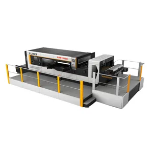 High Speed Lead Edge Feeder Automatic Creasing And Die Cutting Machine With Stripping Unit