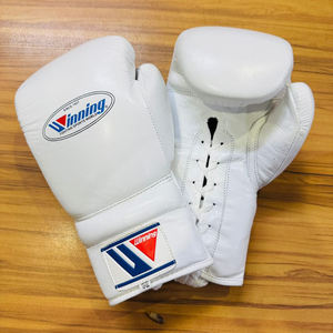 Fabrication de gants de boxe à lacets blancs de haute qualité, sur mesure, design OEM, fabriqués en cuir véritable, gants de sparring professionnels - Product Image 4