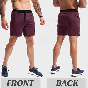 Shorts de sport pour hommes, personnalisés avec logo OEM, en polyester et élasthanne, avec cordon de serrage, ourlet fendu, double couche, 2 en 1, pour l'entraînement, la course à pied, la salle de sport - Product Image 3