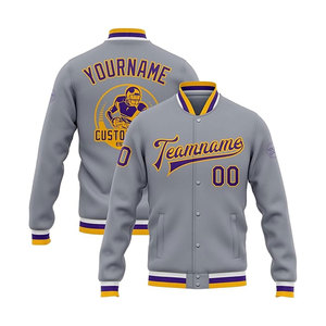 Chaqueta universitaria de moda personalizada, chaqueta con letras de mezcla de algodón para hombre, nombre cosido personalizado, número, servicio OEM disponible - Product Image 1