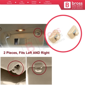 BDP1657-1 2 Piezas Ganchos para Visera Parasol Color Beige para A1 A3 A4 B7 B8 B9 A5 A6 C6 Q2 Q3 Q5 TT Exeo - Product Image 5